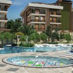 Строящийся проект с зеленым садом и полной инфраструктурой в районе Оба