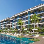 Апартаменты 1+1 в строящемся комплексе в районе Кестель