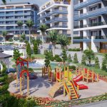 Строящаяся резиденция с садовыми дуплексами в районе Каргыджак