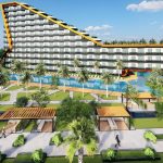 Квартиры с террасами и собственным садом в строящемся комплексе в Анталье